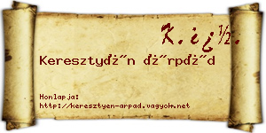 Keresztyén Árpád névjegykártya