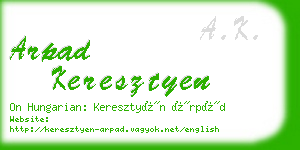arpad keresztyen business card